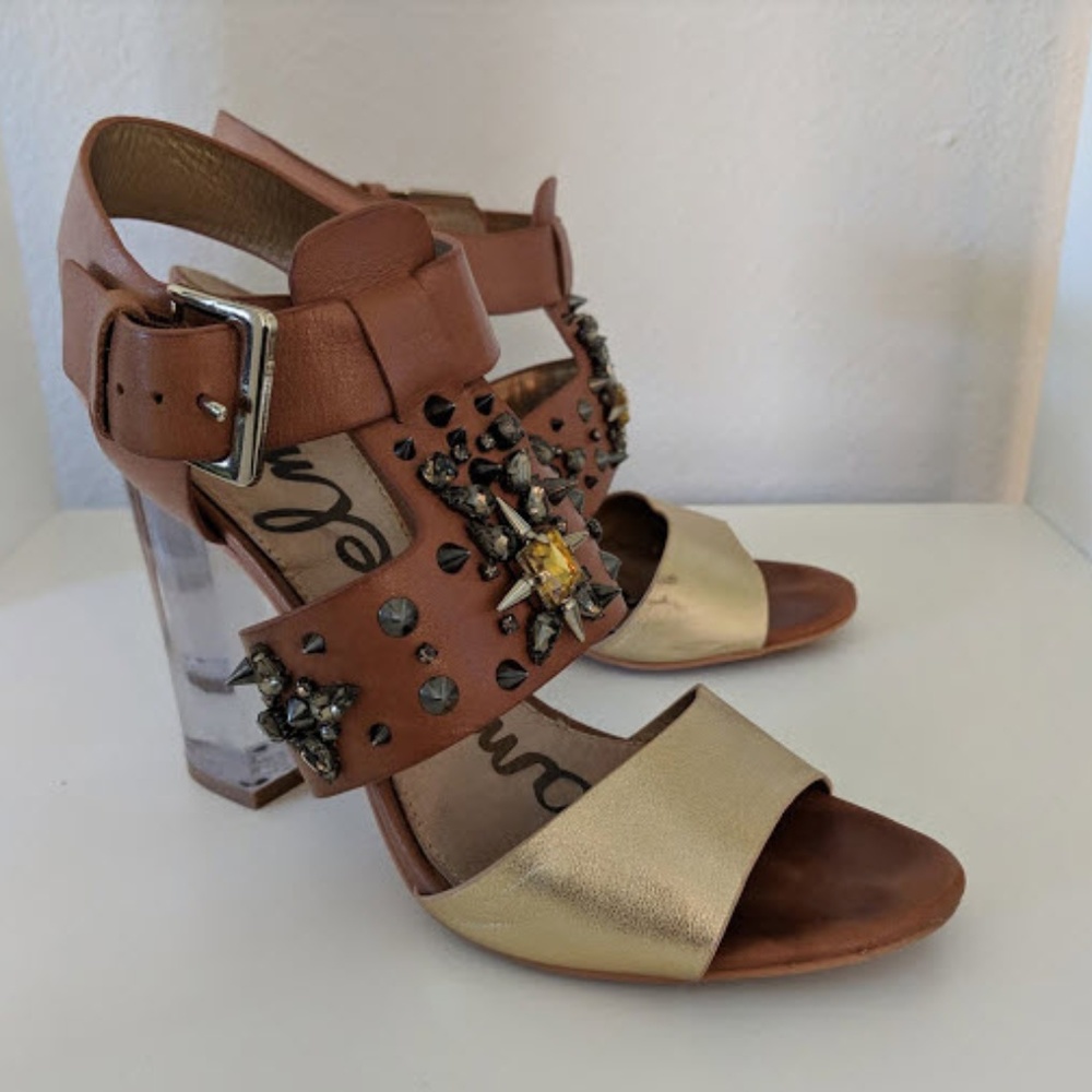 Sam Edelman Yara Gold and Tan Sandals Size 7